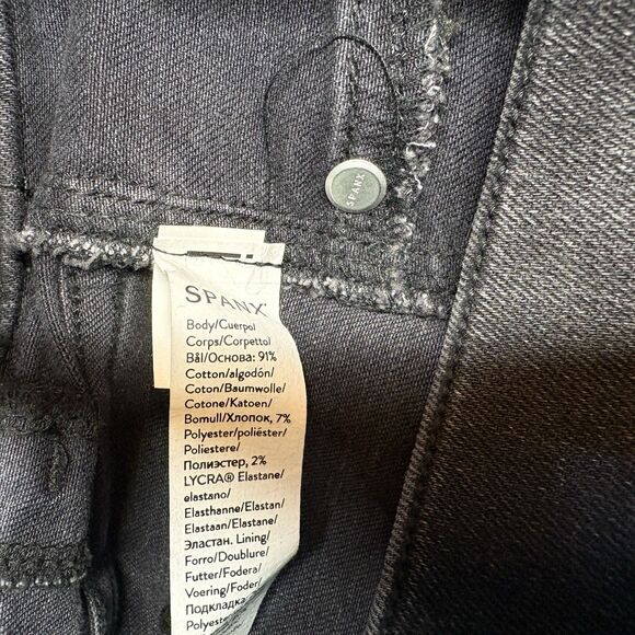 SPANX Jeans Size Medium Tall MT Ankle Straight Leg Denim Vintage Black - Picture 9 of 9
